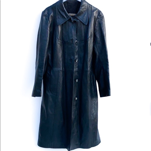 Vintage Revuelta trench Leather Jacket - Picture 2 of 10